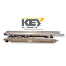 14" wide x 11' long, Key Technologies, iso-glide transfer shaker conveyor Feeder