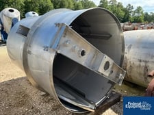 1693 gallon ICCNW, Tank, Stainless Steel, 69" diameter x 96" straight side, flat top w/ cover, dish bottom