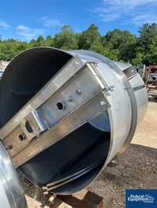 2162 gallon ICCNW, Tank, Stainless Steel, 78" diameter x 96" straight side, flat top w/ cover, dish bottom