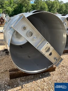 998 gallon ICCNW, Tank, Stainless Steel, 57" diameter x 84" straight side, flat top, dish bottom, baffles