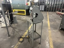 1" x 42" Burr King #562, 3-wheel belt grinder, 3/4 HP, 3450 RPM, emergency stop switch