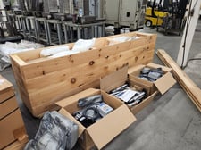 14" wide, Dorner, powered inclined conveyor, 1/6 HP, 2 covers, 2 legs, 2 spare belts, new in crate (2