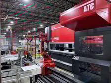 100 Ton, Amada #HG1003ARS, Robotic Bending Cell, 9.8" Stroke, 106.3" Between Housing, 1.7' Throat depth