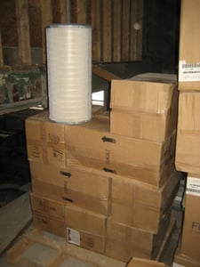 Dust collector cartridges, 26" long, 12.75" OD, 8.25" ID, brand new in boxes (4 available)