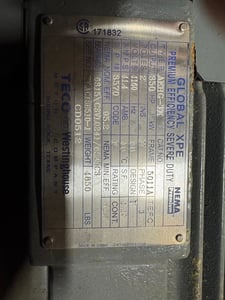 350 HP 3570 RPM Teco, Frame 5011A, TEFC, 4160 Volts, New Surplus