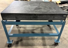 3 6" x 48" x 6" Black Granite Surface Combustion Plate, stand w/ casters