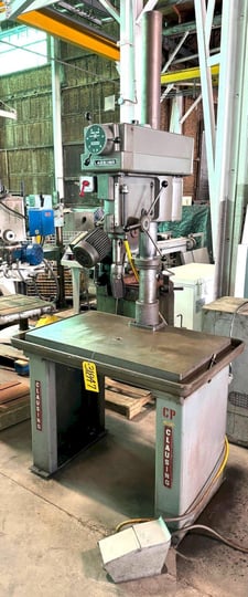 20" Clausing #2286, single spindle drill, 6.5" spindle travel, variable speed, 150-2000 RPM, 24" x40" tbl.
