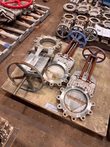 10" Dezurik, Trueline, manual Stainless steel slide gate valves, lot of 3