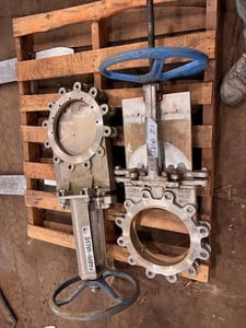 12", 10", 8" Dezurik, Trueline, Orbinox, manual Stainless steel slide gate valves, lot of 13