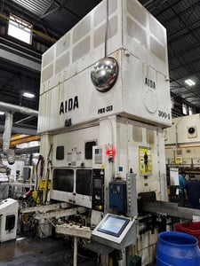 330 Ton, Aida #PMX-L2-300, stamping press, 7.8" stroke, 3.9"adj, 84" x40"bed, 21.6"die height, 40-100 SPM