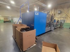 600 Ton, 60 oz., Leroy Somer Mtron #LSG-600H-i35a, horizontal plastic injection molder, 2.95" screw diameter