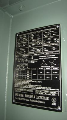 2550 KVA 24940 Primary, 480Y/277 Secondary, Daelim Transformer Daelim, Pad Mount Transformer, J-Tap, Oil (In