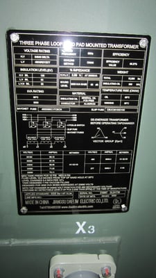 3000 KVA 24940 Primary, 480Y/277 Secondary, Daelim Transformer Daelim, Pad Mount Transformer, J-Tap, Oil (In