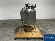 99 gallon DCI Receiver Tank, 316 Stainless Steel, 375 Liter, 32" diameter x 24" straight side, dish top &