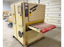 37" x 75" Cemco #1237, dual head belt sander, 15-60 FPM, 20 HP motor