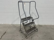 3 Step Cotterman, rolling steel staircase ladder, 350 lb. capacity, (2 available)