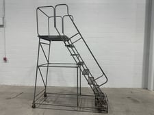 8 Step Cotterman, rolling steel staircase ladder, 300 lb. capacity