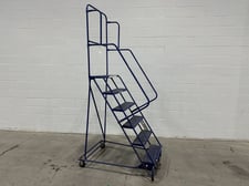 6 Step Louisville #SW2406, steel rolling staircase ladder, 300 lb, capacity