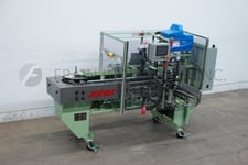 Jones #IMV5, semi-automatic, intermittent motion, vertical hot melt glue cartoner