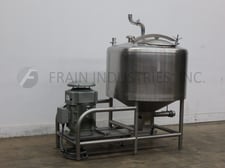 Breddo #LOR, 200 gallon, 316 Stainless Steel, single wall liquefier, 50" dia. x 25" straight wall, flip up