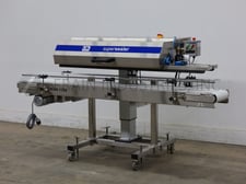 OK Ok International #SB40, automatic, in line, band style bag sealer, 0-840 inches per minute