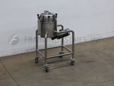 10 gallon 316 Stainless Steel, low pressure jacket, process tank, 14" ID x 16-1/2"depth with 14" straight