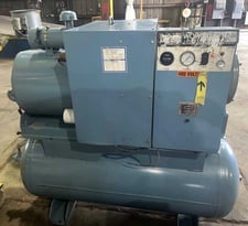 25 HP Worthington, tank mounted air compressor, 180 psi, 1765 RPM, 230/460 V., 120 gallon tank, 1978