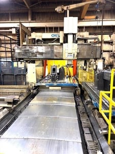 Okuma #MCR-25-BII, bridge type CNC universal machining center, OSP700m Control, 157" X, 92" Y, 29.4" Z, 4000