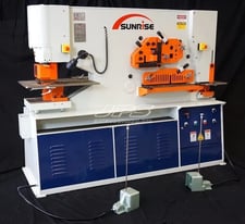 6" x 6" x .5" Sunrise #IW-110SD, with hydraulic plate & hydraulic angle shear hold downs, 110 ton, new