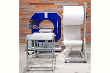 Robopac #Compacta-6, semi-auto orbital stretch wrapper, 5" W x 8" dia. x 3" core diameter, 2019