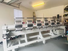 Ricoma #ST10-E370-10-T1, Embroidery Machine, 6-Head, 15 Needles per Head, 1000 SPM, 19.7" x 17.7" Embroidery