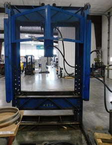100 Ton, Shop Built, hydraulic press, 46" OA, 53.5" BH, 17" stroke, 3.5" ram diameter