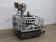 All-Fill #R-242, dual head, 24 filling stations, rotary, continous motion, Stainless steel auger filler, up