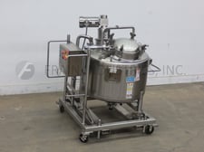 145 gallon DCI, 316 Stainless Steel, internal vacuum tank, 42" dia. x 35" deep with a 23" straight wall, 1 HP