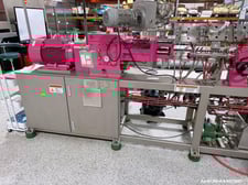 1.4" Xinda PSHJ-35 Twin Screw Extruder, 42:1 L/D, 600 RPM, Clam Shell Barrel, 15kW, w/ Conveyor & Cutter, 2021