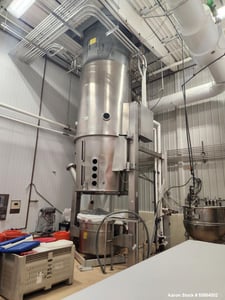 Glatt #GPCG-300, fluid bed dryer, Stainless Steel, Glatt lift #LD500, w/ bowl cart, Wurster inserts, 2000