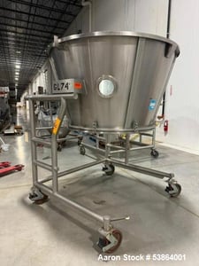 Glatt #WSG-500-TC, fluid bed dryer, Stainless Steel, Glatt lift #LD500, w/ bowl cart, Wurster inserts, 2000
