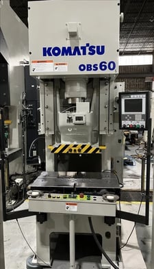 66 Ton, Komatsu #OBS60-34, gap frame single point mechanical press, 3.54" stroke, 75-150 SPM, 2016