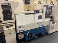 Miyano #LZ-01R, CNC lathe, 9.5" x 7.5" travel, 3.2" max L, 6" chuck, 60-6000 RPM, Fanuc 21i-T, 200-220 V.