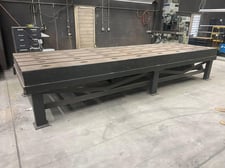 16' L x 5' width x 12-1/2" Thick, Heavy duty T-slot welding fixture table, with stand