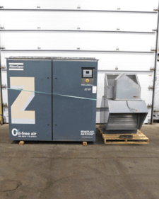 197 scfm, 125 psig, Atlas Copco #ZT37, air compressor, 60 HP, 2016