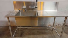 Stainless Steel Sink Bundle, 63" long, 24" x 24" x 12" Sink