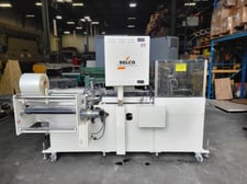 Belco #FEN136, automatic side seal wrapper, mushroom style hot knife sealing system, vari-speed conveyor