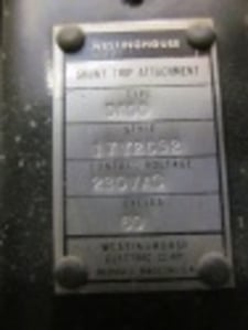 600 Amps, Westinghouse, DA-50, electrically operated, drawout, #AB0252