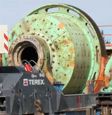 12' x 5' Hardinge Koppers, Sag Mill, 250 HP Motor, on skid, helical