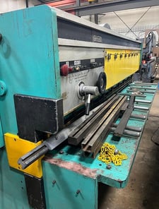 1/4" x 10' Promecam #GH630Z, hydraulic shear, 34" front operated power back gauge, 4 front arm supports