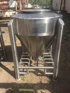 19 cu.ft., Tote Systems, Tote, Stainless Steel, 550 liter capacity, 42" diameter x 11" straight side, 32"