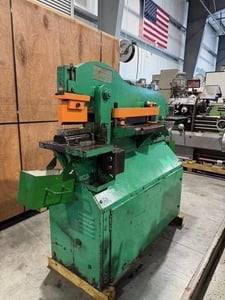 4" x 4" x 1/2" Piranha #P3, hydraulic ironworker, 50 ton, 4.25" stroke, 8" throat, 9.25" open