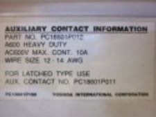 400 Amp. Toshiba, DV-41DM-10, Vacuum Contactor, #MVC4182