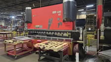 143 Ton, Amada #HDS-1303NT, CNC press brake, 10.5'OA, 106.3" between housing, 7.87"stroke, 17.72" throat